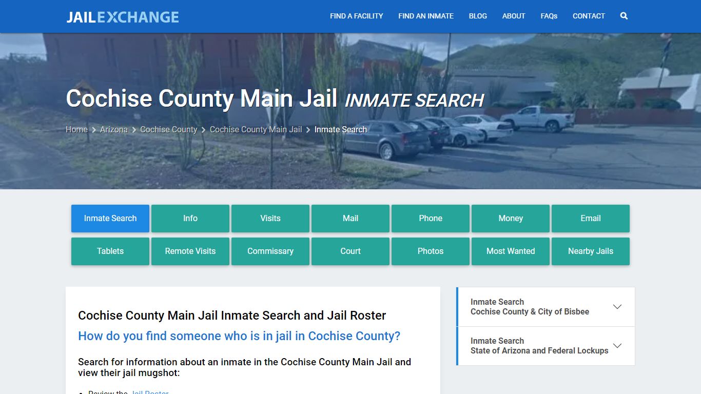 Cochise County Main Jail Inmate Search - Jail Exchange